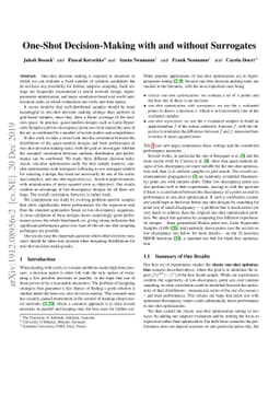 One-Shot Decision-Making with and without Surrogates