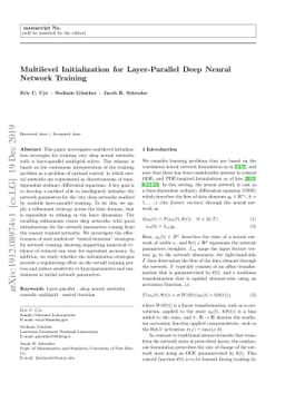 Multilevel Initialization for Layer-Parallel Deep Neural Network
  Training