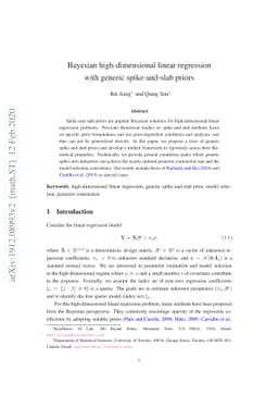 Bayesian high-dimensional linear regression with generic spike-and-slab
  priors