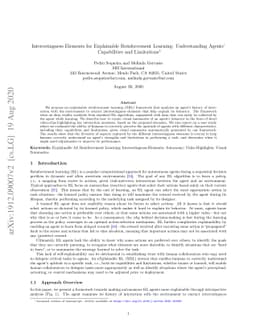 Interestingness Elements for Explainable Reinforcement Learning:
  Understanding Agents' Capabilities and Limitations