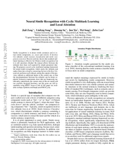 Neural Simile Recognition with Cyclic Multitask Learning and Local
  Attention