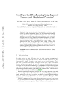 Semi-Supervised Deep Learning Using Improved Unsupervised Discriminant
  Projection