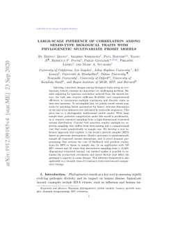 Large-scale inference of correlation among mixed-type biological traits
  with phylogenetic multivariate probit models