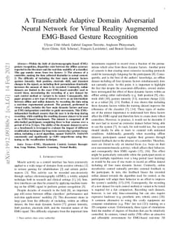 A Transferable Adaptive Domain Adversarial Neural Network for Virtual
  Reality Augmented EMG-Based Gesture Recognition