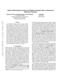 Robust Multi-Output Learning with Highly Incomplete Data via Restricted
  Boltzmann Machines