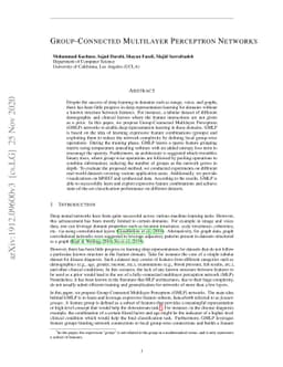 Group-Connected Multilayer Perceptron Networks