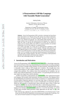 A Paraconsistent ASP-like Language with Tractable Model Generation