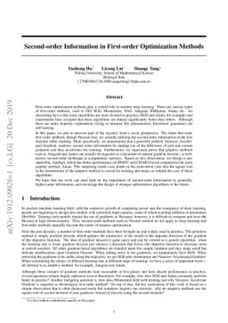 Second-order Information in First-order Optimization Methods