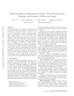 Dissecting Ethereum Blockchain Analytics: What We Learn from Topology
  and Geometry of Ethereum Graph