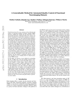 A Generalizable Method for Automated Quality Control of Functional
  Neuroimaging Datasets