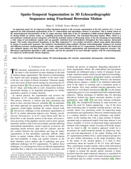 Spatio-Temporal Segmentation in 3D Echocardiographic Sequences using
  Fractional Brownian Motion