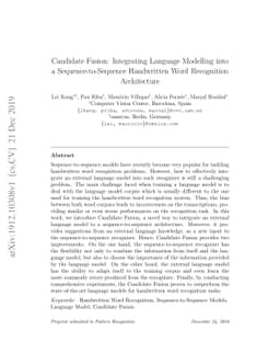 Candidate Fusion: Integrating Language Modelling into a
  Sequence-to-Sequence Handwritten Word Recognition Architecture