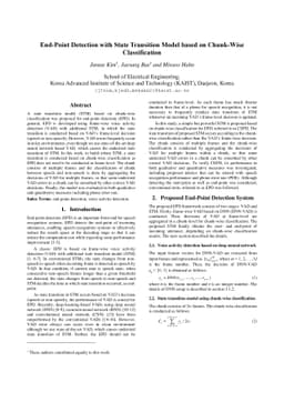 End-Point Detection with State Transition Model based on Chunk-Wise
  Classification
