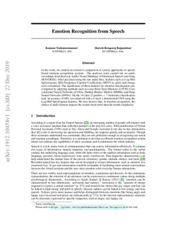 Emotion Recognition from Speech