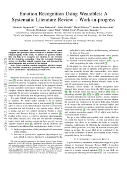 Emotion Recognition Using Wearables: A Systematic Literature Review Work
  in progress