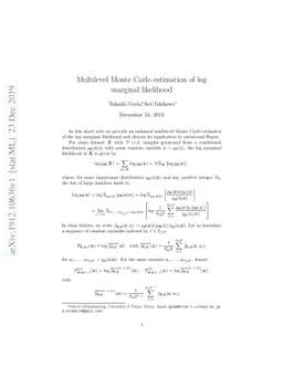 Multilevel Monte Carlo estimation of log marginal likelihood