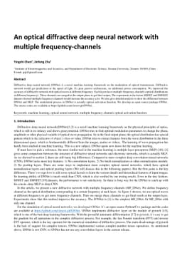 An optical diffractive deep neural network with multiple
  frequency-channels