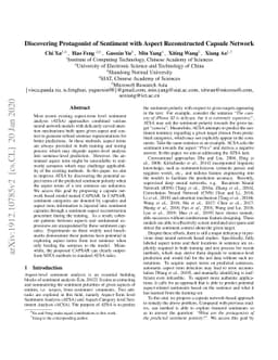 Discovering Protagonist of Sentiment with Aspect Reconstructed Capsule
  Network