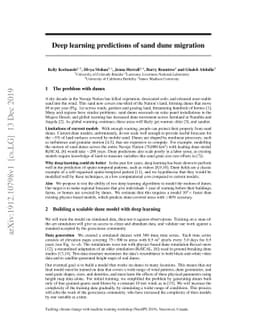 Deep learning predictions of sand dune migration