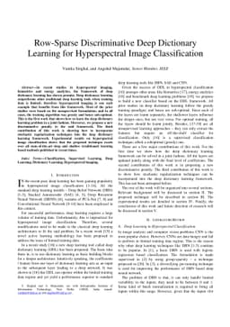 Row-Sparse Discriminative Deep Dictionary Learning for Hyperspectral
  Image Classification