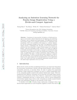 Analyzing an Imitation Learning Network for Fundus Image Registration
  Using a Divide-and-Conquer Approach