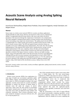 Acoustic Scene Analysis using Analog Spiking Neural Network