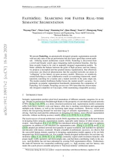 FasterSeg: Searching for Faster Real-time Semantic Segmentation