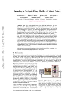 Learning to Navigate Using Mid-Level Visual Priors