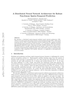 A Distributed Neural Network Architecture for Robust Non-Linear
  Spatio-Temporal Prediction