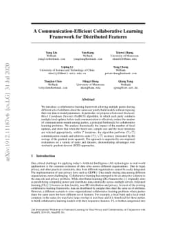 A Communication Efficient Collaborative Learning Framework for
  Distributed Features