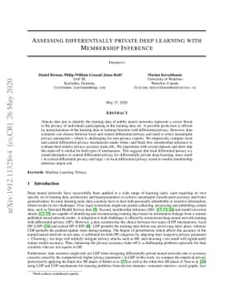 Assessing differentially private deep learning with Membership Inference