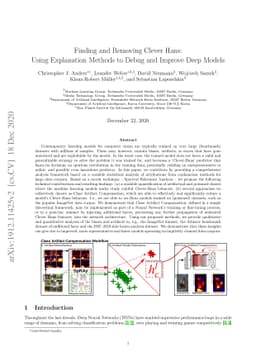 Finding and Removing Clever Hans: Using Explanation Methods to Debug and
  Improve Deep Models
