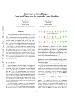 Barycenters of Natural Images -- Constrained Wasserstein Barycenters for
  Image Morphing