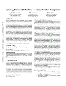 Learning Transferable Features for Speech Emotion Recognition