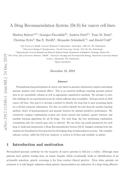 A Drug Recommendation System (Dr.S) for cancer cell lines