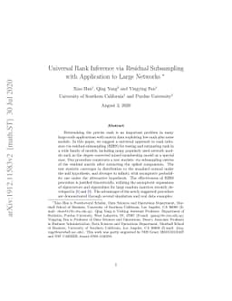 Universal Rank Inference via Residual Subsampling with Application to
  Large Networks