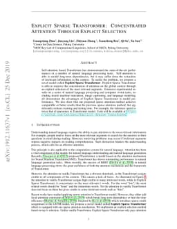 Explicit Sparse Transformer: Concentrated Attention Through Explicit
  Selection
