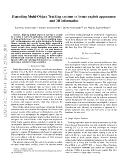 Extending Multi-Object Tracking systems to better exploit appearance and
  3D information