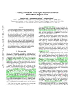 Learning Controllable Disentangled Representations with Decorrelation
  Regularization