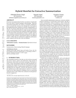 Hybrid MemNet for Extractive Summarization