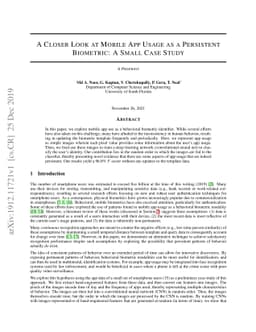 A Closer Look at Mobile App Usage as a Persistent Biometric: A Small
  Case Study