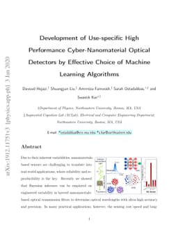 Development of Use-specific High Performance Cyber-Nanomaterial Optical
  Detectors by Effective Choice of Machine Learning Algorithms