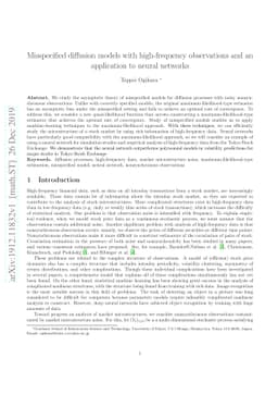 Misspecified diffusion models with high-frequency observations and an
  application to neural networks
