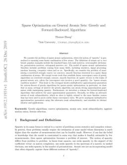 Sparse Optimization on General Atomic Sets: Greedy and Forward-Backward
  Algorithms