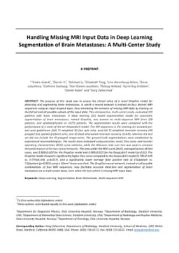 Handling Missing MRI Input Data in Deep Learning Segmentation of Brain
  Metastases: A Multi-Center Study