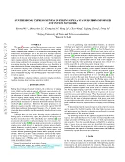Synthesising Expressiveness in Peking Opera via Duration Informed
  Attention Network