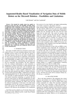 Augmented-Reality-Based Visualization of Navigation Data of Mobile
  Robots on the Microsoft Hololens -- Possibilities and Limitations