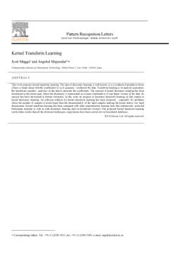 Kernel Transform Learning