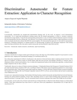 Discriminative Autoencoder for Feature Extraction: Application to
  Character Recognition