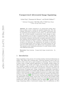 Unsupervised Adversarial Image Inpainting